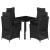 Set mobilier de grădină cu perne, 5 piese, negru, poliratan GartenMobel Dekor