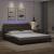 Cadru de pat cu lumini LED, maro, 180x200 cm, piele ecologică GartenMobel Dekor