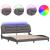 Cadru de pat cu lumini LED, gri, 200x200 cm, piele ecologică GartenMobel Dekor