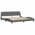 Cadru de pat cu lumini LED, gri, 200x200 cm, piele ecologică GartenMobel Dekor