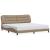 Cadru de pat lumini LED, cappuccino, 200x200 cm piele ecologică GartenMobel Dekor