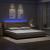 Cadru de pat lumini LED, cappuccino, 200x200 cm piele ecologică GartenMobel Dekor
