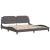 Cadru de pat cu lumini LED, gri, 200x200 cm, piele ecologică GartenMobel Dekor