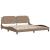 Cadru de pat lumini LED, cappuccino, 200x200 cm piele ecologică GartenMobel Dekor