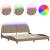 Cadru de pat lumini LED, cappuccino, 200x200 cm piele ecologică GartenMobel Dekor
