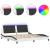 Cadru de pat cu lumini LED alb/negru 200x200 cm piele ecologică GartenMobel Dekor