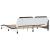 Cadru de pat cu lumini LED alb/negru 200x200 cm piele ecologică GartenMobel Dekor