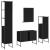 Set dulapuri de baie, 4 piese, negru, lemn prelucrat GartenMobel Dekor
