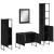 Set dulapuri de baie, 4 piese, negru, lemn prelucrat GartenMobel Dekor