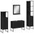Set dulapuri de baie, 4 piese, negru, lemn prelucrat GartenMobel Dekor