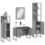 Set dulapuri de baie, 4 piese, gri sonoma, lemn prelucrat GartenMobel Dekor