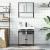 Set mobilier de baie, 2 piese, gri sonoma, lemn prelucrat GartenMobel Dekor