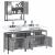 Set mobilier de baie, 3 piese, gri sonoma, lemn prelucrat GartenMobel Dekor