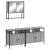 Set mobilier de baie, 3 piese, gri sonoma, lemn prelucrat GartenMobel Dekor