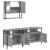 Set mobilier de baie, 3 piese, gri sonoma, lemn prelucrat GartenMobel Dekor