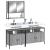 Set mobilier de baie, 3 piese, gri sonoma, lemn prelucrat GartenMobel Dekor