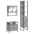 Set mobilier de baie, 3 piese, gri sonoma, lemn prelucrat GartenMobel Dekor