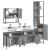 Set mobilier de baie, 4 piese, gri sonoma, lemn prelucrat GartenMobel Dekor