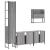 Set mobilier de baie, 4 piese, gri sonoma, lemn prelucrat GartenMobel Dekor