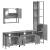 Set mobilier de baie, 4 piese, gri sonoma, lemn prelucrat GartenMobel Dekor