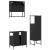 Set mobilier de baie, 3 piese, negru, lemn compozit GartenMobel Dekor