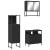Set mobilier de baie, 3 piese, negru, lemn compozit GartenMobel Dekor