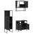Set mobilier de baie, 3 piese, negru, lemn compozit GartenMobel Dekor