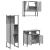 Set mobilier de baie, 3 piese, gri sonoma, lemn prelucrat GartenMobel Dekor