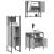 Set mobilier de baie, 3 piese, gri sonoma, lemn prelucrat GartenMobel Dekor