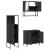 Set mobilier de baie, 3 piese, negru, lemn compozit GartenMobel Dekor