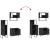 Set mobilier de baie, 3 piese, negru, lemn compozit GartenMobel Dekor