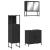 Set mobilier de baie, 3 piese, negru, lemn compozit GartenMobel Dekor