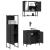 Set mobilier de baie, 3 piese, negru, lemn compozit GartenMobel Dekor