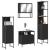 Set mobilier de baie, 4 piese, negru, lemn prelucrat GartenMobel Dekor
