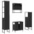 Set mobilier de baie, 4 piese, negru, lemn prelucrat GartenMobel Dekor