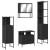 Set mobilier de baie, 4 piese, negru, lemn prelucrat GartenMobel Dekor