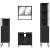 Set mobilier de baie, 4 piese, negru, lemn prelucrat GartenMobel Dekor