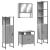 Set mobilier de baie, 4 piese, gri sonoma, lemn prelucrat GartenMobel Dekor