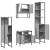 Set mobilier de baie, 4 piese, gri sonoma, lemn prelucrat GartenMobel Dekor