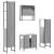 Set mobilier de baie, 4 piese, gri sonoma, lemn prelucrat GartenMobel Dekor