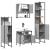 Set mobilier de baie, 4 piese, gri sonoma, lemn prelucrat GartenMobel Dekor
