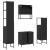 Set mobilier de baie, 4 piese, negru, lemn prelucrat GartenMobel Dekor