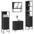 Set mobilier de baie, 4 piese, negru, lemn prelucrat GartenMobel Dekor