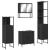 Set mobilier de baie, 4 piese, negru, lemn prelucrat GartenMobel Dekor