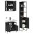 Set dulapuri de baie, 3 piese, negru, lemn prelucrat GartenMobel Dekor