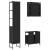 Set dulapuri de baie, 3 piese, negru, lemn prelucrat GartenMobel Dekor