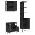 Set dulapuri de baie, 3 piese, negru, lemn prelucrat GartenMobel Dekor