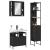Set dulapuri de baie, 3 piese, negru, lemn prelucrat GartenMobel Dekor