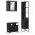 Set dulapuri de baie, 3 piese, negru, lemn prelucrat GartenMobel Dekor