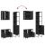Set dulapuri de baie, 3 piese, negru, lemn prelucrat GartenMobel Dekor